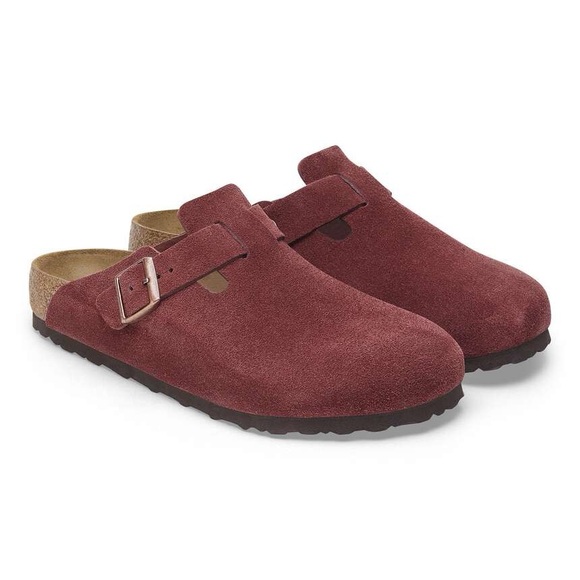 NIB Birkenstock Boston Clogs Suede Leather Zinfandel Size 37 ( 6 - 6.5 ) - Picture 2 of 6